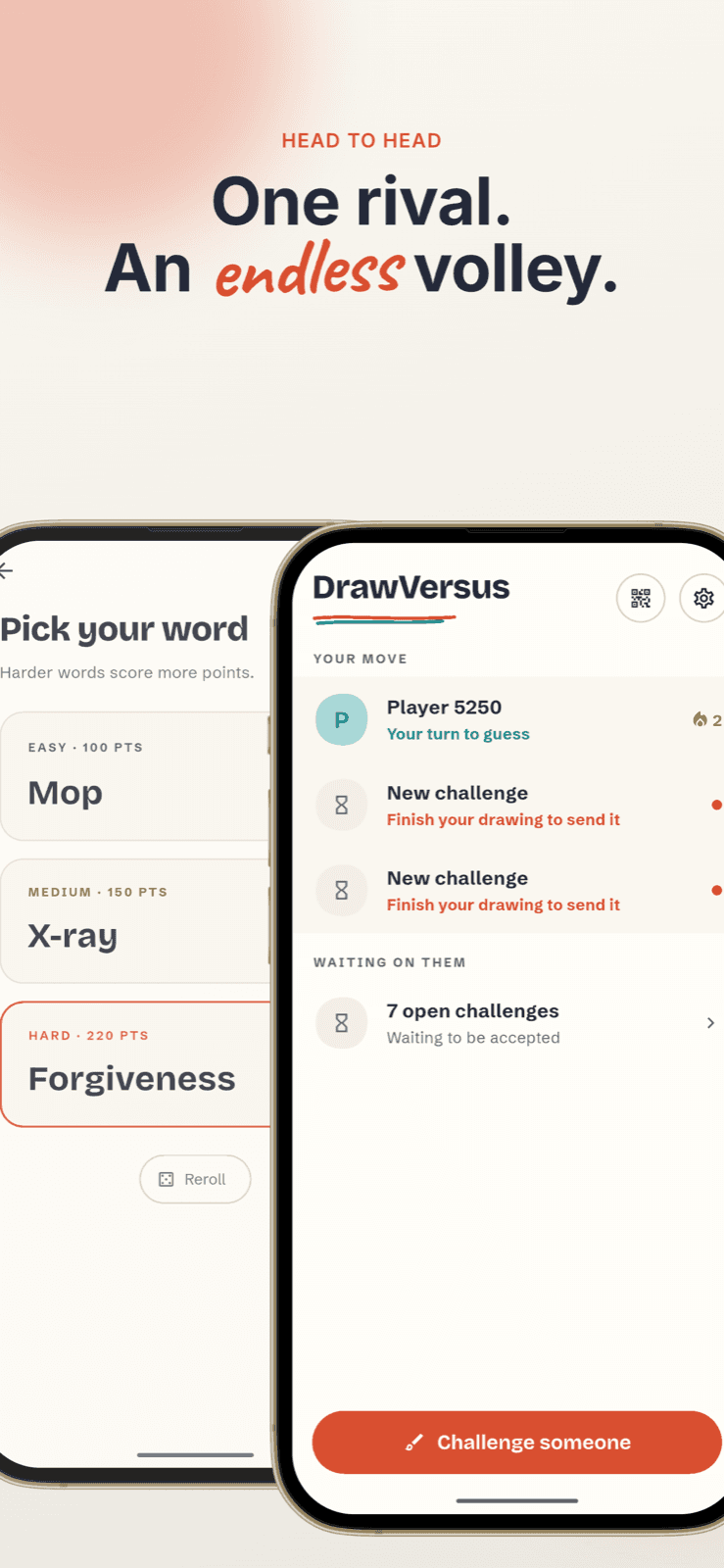 DrawVersus draw and guess on two devices