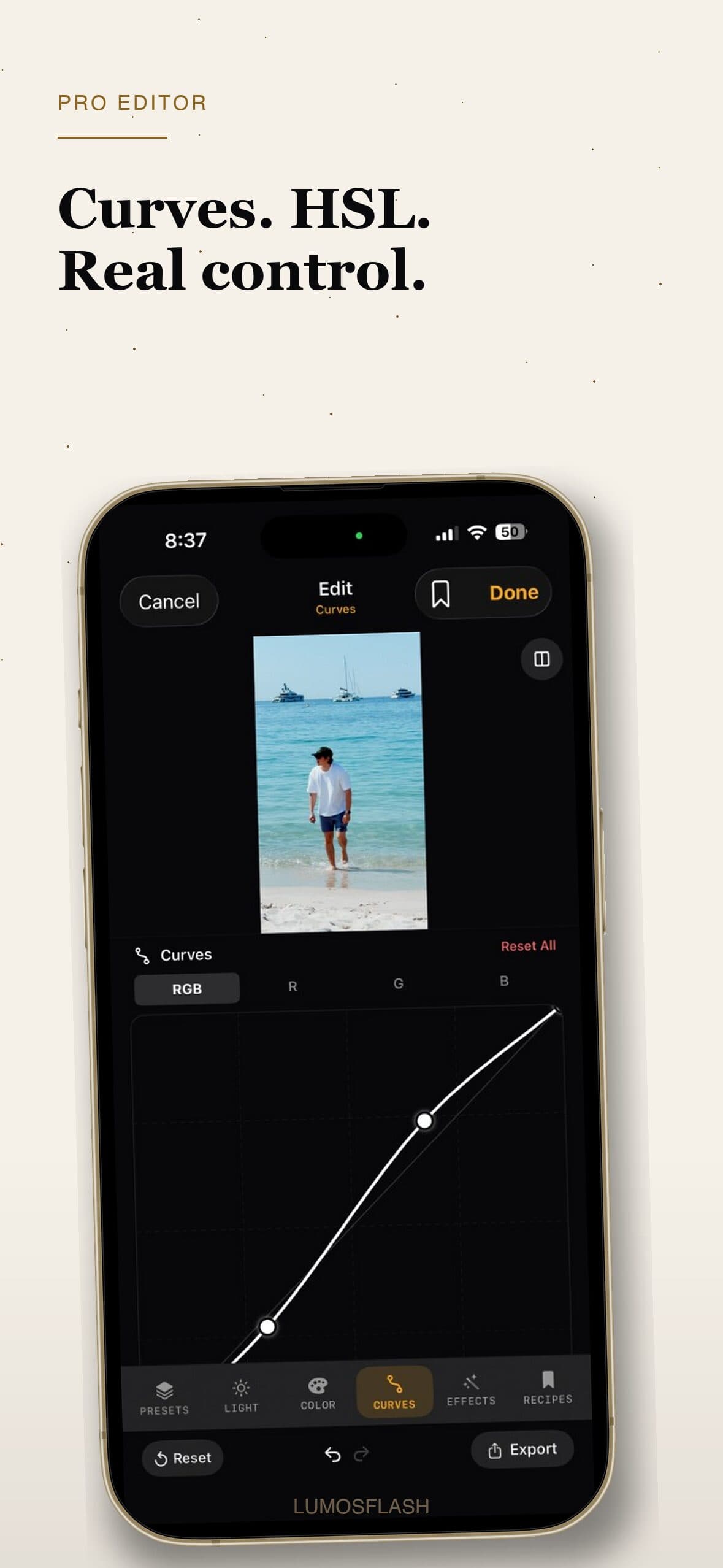 LumosFlash on device