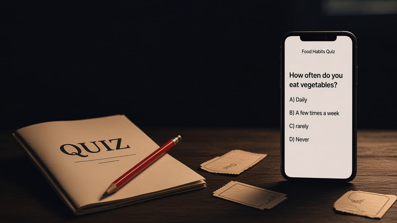 QuizFound personality quiz on a phone: “What do you order when nobody is watching?”